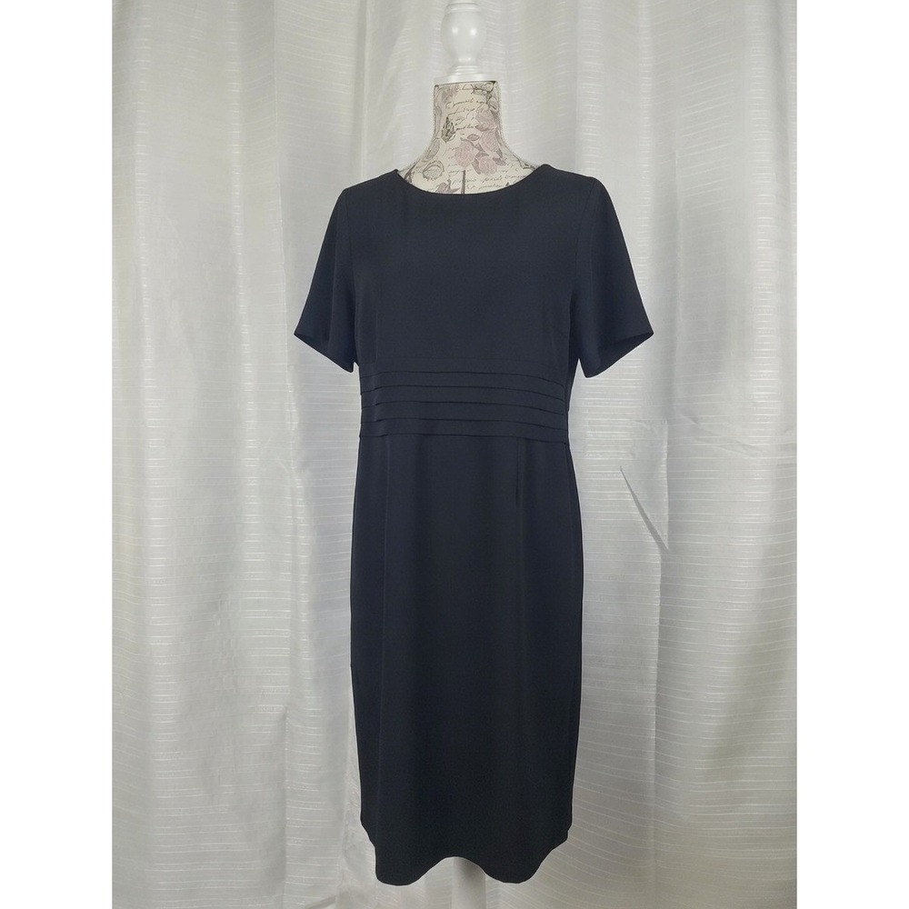 Appleseed's Career Cocktail Black Short Sleeve Pleated Waist Size 12